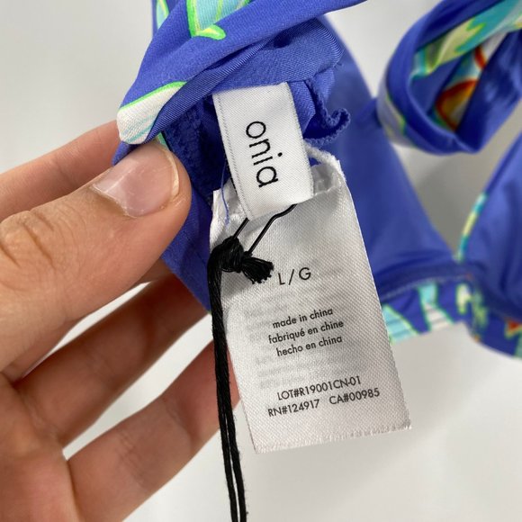 Onia Keira Floral Print Triangle Bikini Top - Picture 3 of 6